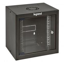 Legrand Rackszekrény - 10" fali kivitel (6U, 362x320x300, antracit, egyrekeszes, üvegajtós, készre szerelt, max: 12 kg) (646230) - nyomtassingyen