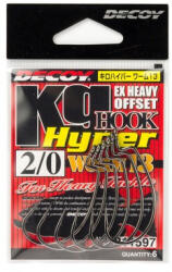 DEC Decoy Worm13 Kg Hyper #2/0 Ns Black 6pcs/bag (e-jde41320)