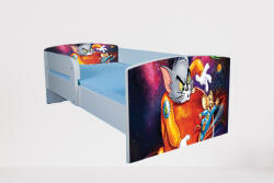 Pat pentru copii 2-16 ani Tom&jerry 3, Cu Protectie si saltea de 180x80 Cm inclusa Ptv4884 (PTV4884)