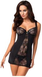 Obsessive Heartina - hálóing és tanga (fekete) (93066100005) - sexshopcenter