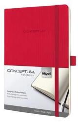 Sigel Jegyzetfüzet, exkluzív, A5, vonalas, 97 lap, puhafedeles, SIGEL "Conceptum", piros (SICO325) - tonerprint
