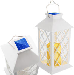 Lumileds LED-es napelemes kerti lámpa LIRIO függőlámpás 28cm fehér LUMILED (LUMSOL1050A)