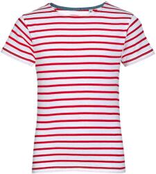 SOL'S Csíkos gyerek póló Miles - Fehér / piros | 4 éves (96/104) (SOLS-01400-1000112828)