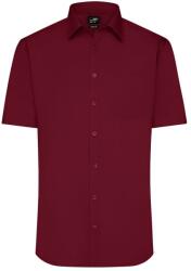 James & Nicholson (Daiber) Férfi rövid ujjú ing JN680 - Borvörös | 2XL (1-JN680-1760410)