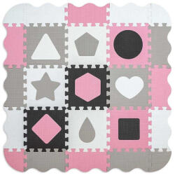 Milly Mally Habszivacs puzzle szőnyeg Milly Mally Jolly 3x3 Shapes Pink Grey - babamamakozpont