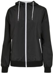 Build Your Brand Windbreaker damă Recycled - Neagră / albă | S (BY147-1000314717)