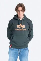 Alpha Industries felső Basic Hoody zöld, férfi, nyomott mintás, kapucnis - türkiz M