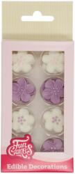 Funcakes Cukor díszítés - Lila virágok 24 db