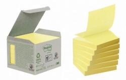 Post-it Öntapadós Z-Notes Post-it újrahasznosított cetlik, 76x76 mm, sárga