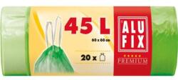Alufix Kihajtható szemeteszsákok, 45 l / 20 db, 14 mikron, 60 x 60 cm, zöld, HDPE