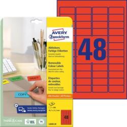 Avery Zweckform Avery levehető címkék 45, 7x21, 2 mm piros