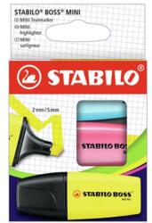 STABILO Kiemelő - STABILO BOSS MINI - 3 csomag - sárga, kék, rózsaszín