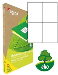 Agipa Univerzális újrahasznosított címkék 105x148, 5 mm Agipa A4 100 lap