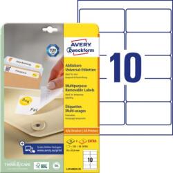 Avery Zweckform Univerzális, levehető címkék 96x50, 8 mm, Avery A4, 25+5 lap
