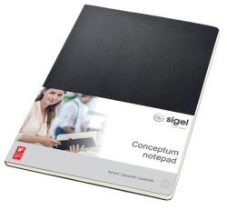 Sigel Füzet, exkluzív, A4, kockás, 60 lap, keményfedeles, SIGEL "Conceptum", fekete (CO800)