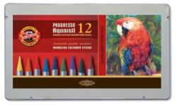 KOH-I-NOOR Progresso zsírkréta - akvarell, 12 db-os készlet dobozban. boksz
