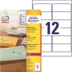 Avery Zweckform Címkecímkék 99, 1 x 42, 3 mm, 300 db, átlátszó