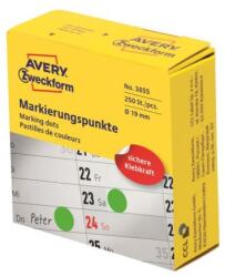 Avery Zweckform 19 mm-es kerek címkék, nagyon zöldek, adagolóban