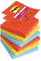 Post-it Super Sticky PLAYFUL öntapadós Z-jegyzettömbök, 76x76 mm-es méret, 6 db 90 lapos tömb