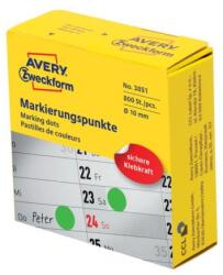 Avery Zweckform 10 mm-es kerek címkék, nagyon zöldek, adagolóban