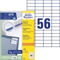 Avery Zweckform Univerzális címkék 52, 5x21, 2 mm Avery A4 100 lap