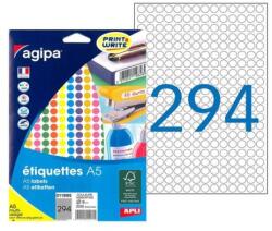 Agipa A5 kerek címkék, 8 mm, 7 szín mix