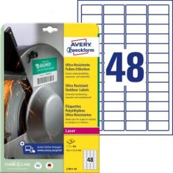 Avery Zweckform Avery címkék 45, 7 x 21, 2 mm, ultra tartós fehér