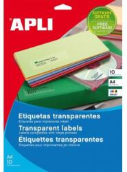 APLI Poliészter címkék átlátszó 210x297 mm APLI A4 tintasugaras 10 lap