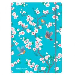 Herlitz my. book Flex Ladylike A4-es jegyzetfüzet, 2x40 lapos, vonalas, négyzet alakú, PP, madarak