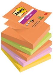 Post-it Super Sticky BOOST öntapadós Z-jegyzettömbök, 76x76 mm-es méret, 5 db 90 lapos tömb