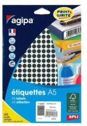 Agipa A5 kerek címkék 8 mm-es fekete