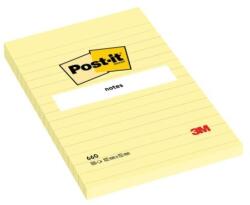 Post-it jegyzettömb 102x152 sárga vonalas