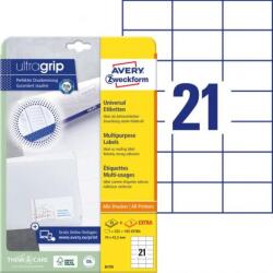 Avery Zweckform Univerzális címkék 70x42, 3 mm Avery A4 25+5 lap