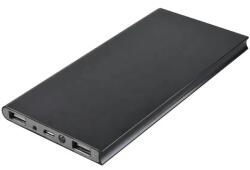 Slim alumínium power bank 20000mAh, 2×USB, LED, fekete (US13A)