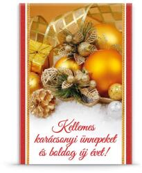Ars Una Karácsonyi üdvözlő normál képeslap díszek arany E Ars Una (01343403)