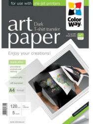 ColorWay Fotopapier - A4 / 120g - nažehľovací pre tmavú textíliu, 5 ks v balení