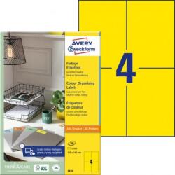 Avery Zweckform Színes címkék 105x148 mm Avery A4 100 lap sárga