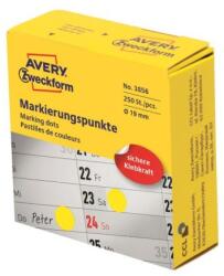 Avery Zweckform 19 mm-es kerek címkék, nagyon sárga, adagolóban