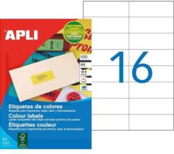 APLI Színes címkék 105x37 mm APLI A4 100 lap sárga