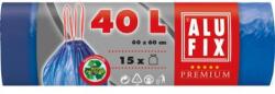 Alufix Kihajtható szemeteszsákok, 40 l / 15 db, 20 mikron, 60 x 60 cm, kék, LDPE