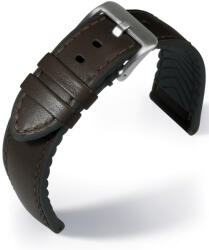 EULIT Eutec Waterproof bőr óraszíj, sötétbarna 22mm - oraszij