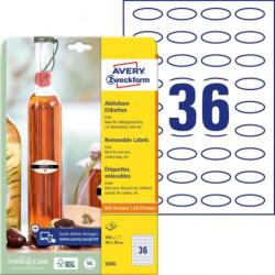 Avery Zweckform Ovális címkék 40x20 mm, Avery 10 lap, fehér