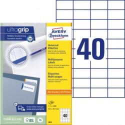 Avery Zweckform Univerzális címkék 52, 5x29, 7 mm Avery A4 100 lap
