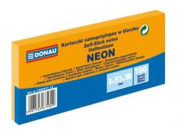DONAU Öntapadós jegyzettömb Donau neon 38x51 narancssárga/3 db