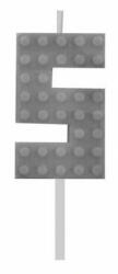 Godan Építőkocka 5-ös Grey Blocks tortagyertya, számgyertya MLG132762B (MLG132762B)