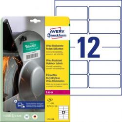 Avery Zweckform Avery címkék 99, 1x42, 3 mm, ultra tartós fehér