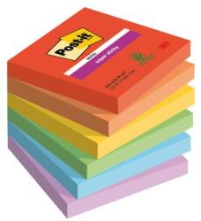 Post-it Super Sticky JÁTÉKOS öntapadós jegyzettömb, 76x76 mm, 6 db 90 jegyzettömb