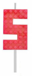 Godan Építőkocka 5-ös Red Blocks tortagyertya, számgyertya MLG132762A (MLG132762A)
