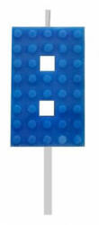 Godan Építőkocka 8-as Blue Blocks tortagyertya, számgyertya MLG132793C (MLG132793C)