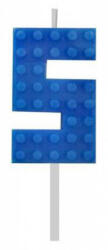 Godan Építőkocka 5-ös Blue Blocks tortagyertya, számgyertya MLG132762C (MLG132762C)